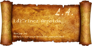 Lőrincz Arnolda névjegykártya